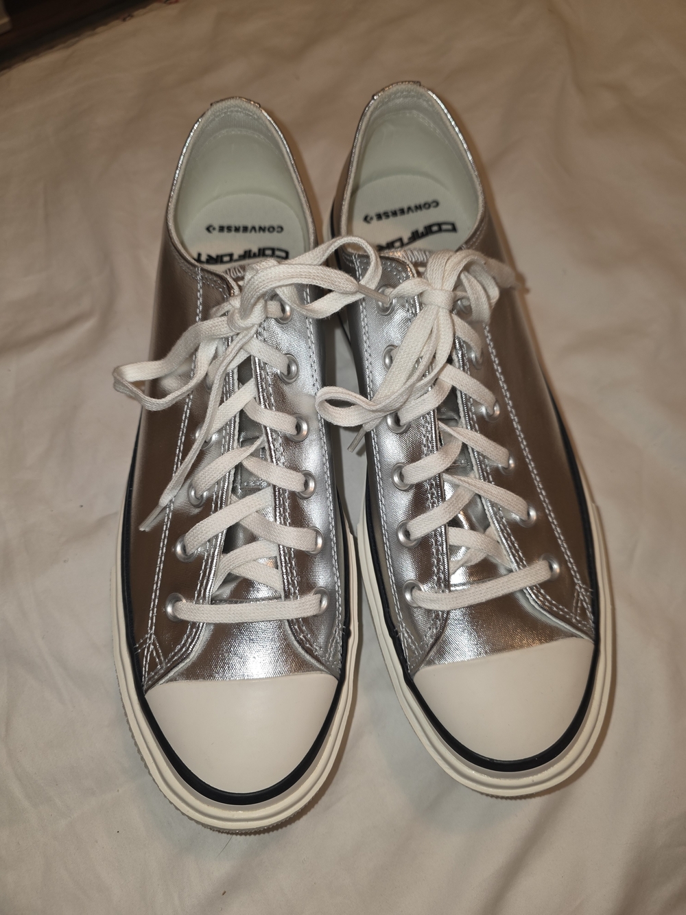 Converse Women’s Silver Low-Top Lace-Up Sneakers - Stacked Sole